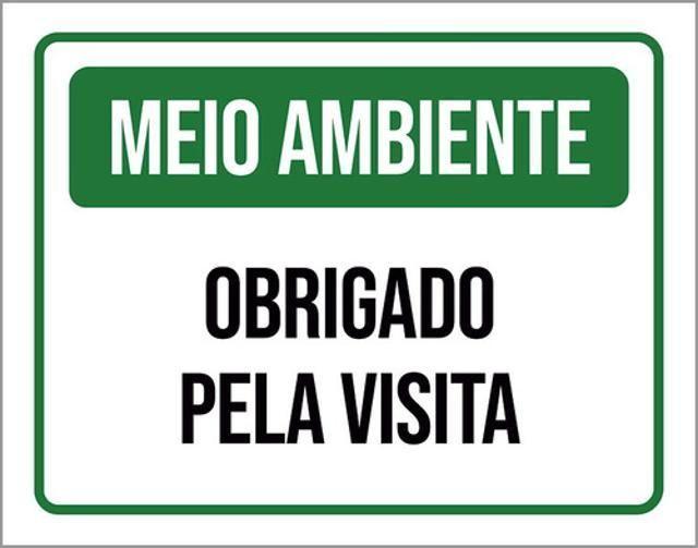 Imagem de Kit 10 Placas Meio Ambiente Obrigado Pela Visita Verde 36X46