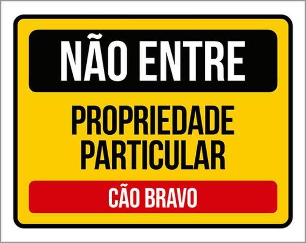 Imagem de Kit 10 Placas Não Entre Cão Bravo Particular 36X46