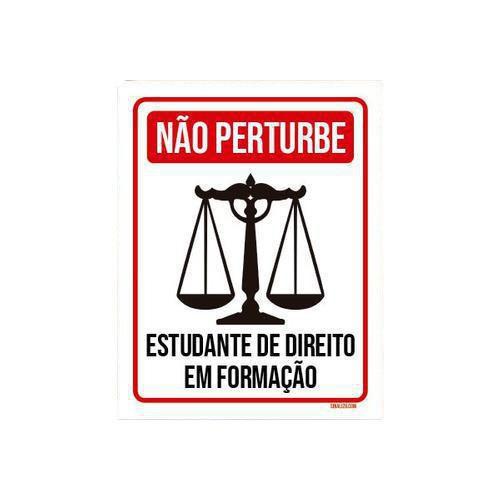 Imagem de Kit 10 Placas Não Perturbe Estudando Direito Em Formação