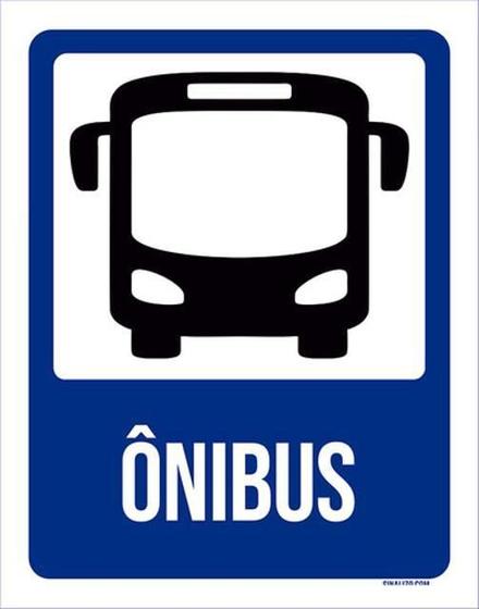 Imagem de Kit 10 Placas Ônibus Desenho Azul