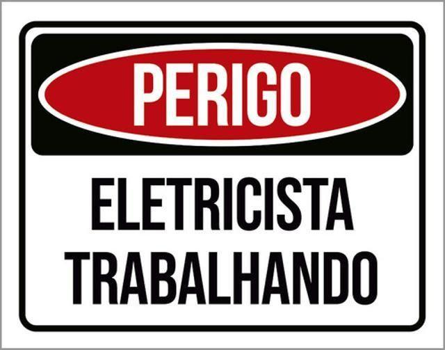 Imagem de Kit 10 Placas Perigo Eletricista Trabalhando 36X46