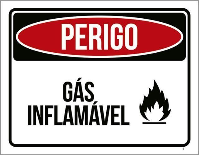 Imagem de Kit 10 Placas Perigo Gás Inflamável