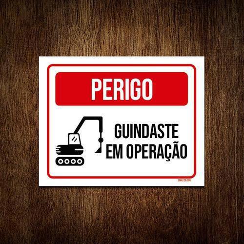 Imagem de Kit 10 Placas Perigo Guindaste Em Operação