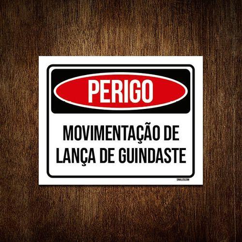 Imagem de Kit 10 Placas Perigo Movimentacão Lança Guindaste