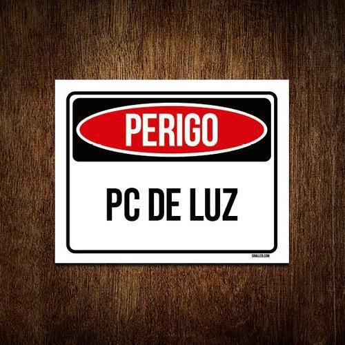 Imagem de Kit 10 Placas Perigo Pc De Luz