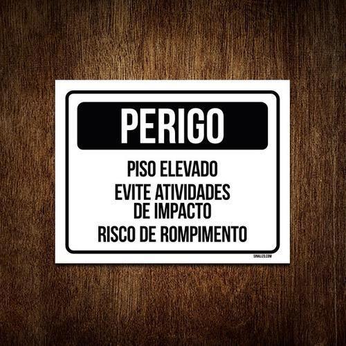 Imagem de Kit 10 Placas - Perigo Piso Elevado Evite Impacto