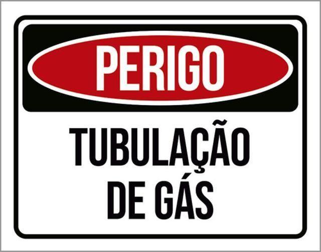 Imagem de Kit 10 Placas Perigo Tubulação De Gás 36X46