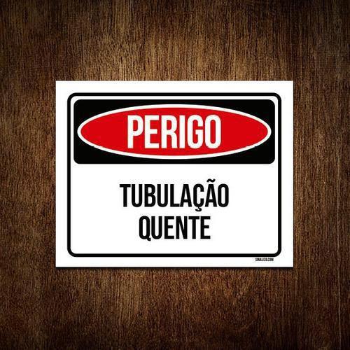 Imagem de Kit 10 Placas Perigo Tubulação Quente