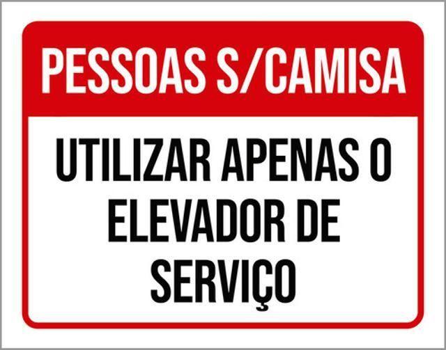 Imagem de Kit 10 Placas Pessoas Sem Camisa Apenas Elevador Serviço