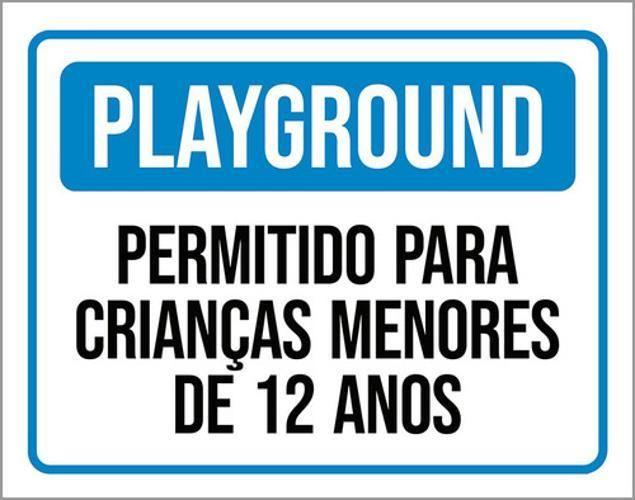 Imagem de Kit 10 Placas Playground Permitido Crianças Menores 12 Anos