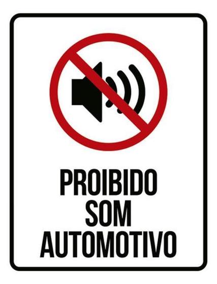 Imagem de Kit 10 Placas Proibido Som Automativo Ícone 36X46