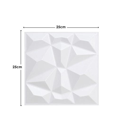 Imagem de Kit 10 Placas Pvc 3D Auto Relevo Revestimento Diamante 25 Cm