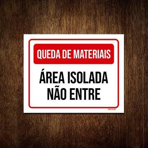 Imagem de Kit 10 Placas Queda De Materiais Área Isolada Não Entre