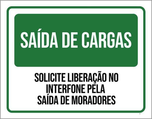 Imagem de Kit 10 Placas Saída Cargas Liberação No Interfone 36X46