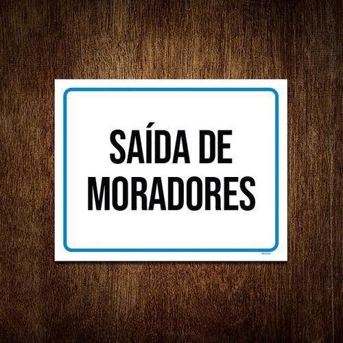 Imagem de Kit 10 Placas - Saída De Moradores