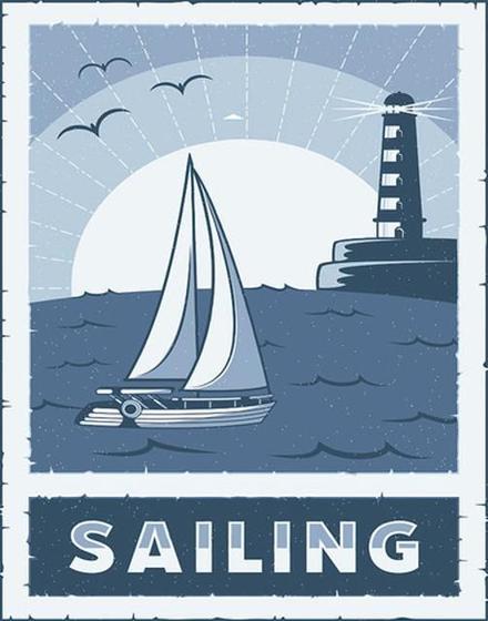 Imagem de Kit 10 Placas Sailing Navio 36X46