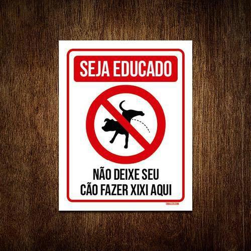 Imagem de Kit 10 Placas Seja Educado Não Deixe Seu Cão Fer Xixi V