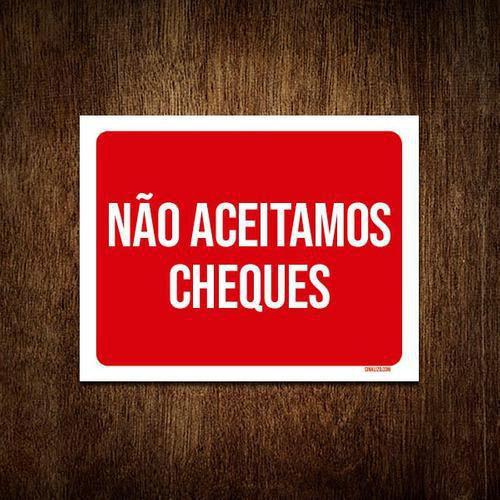 Imagem de Kit 10 Placas Sinalização Ambiente Não Aceitamos Cheques