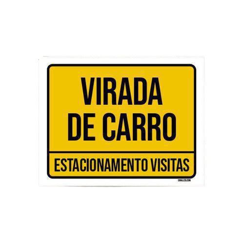 Imagem de Kit 10 Placas Sinalização Ambiente Virada De Carro