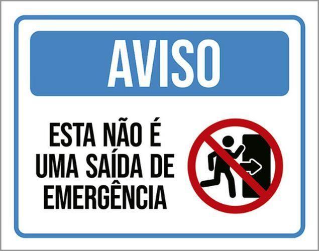 Imagem de Kit 10 Placas Sinalização - Aviso Não É Saída Emergência