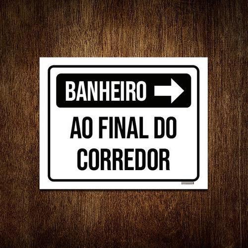 Imagem de Kit 10 Placas Sinalização - Banheiro Final Do Corredor