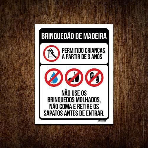 Imagem de Kit 10 Placas Sinalização - Condomínio Brinquedão De Madeira