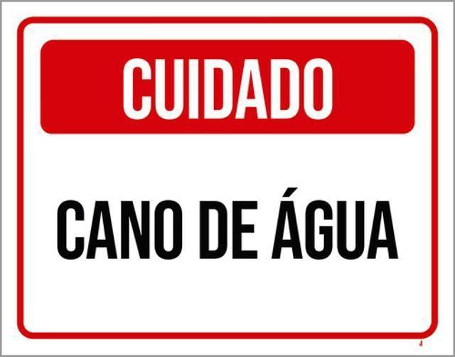 Imagem de Kit 10 Placas Sinalização - Cuidado Cano De Água