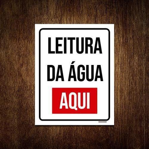 Imagem de Kit 10 Placas Sinalização - Leitura De Água Aqui Verm