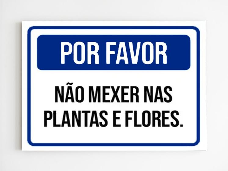 Imagem de Kit 10 placas sinalização não mexer nas plantas e flores a4