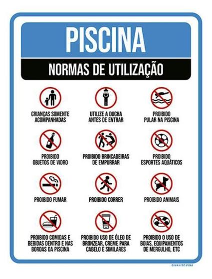 Imagem de Kit 10 Placas Sinalização - Piscina Normas De Utilização