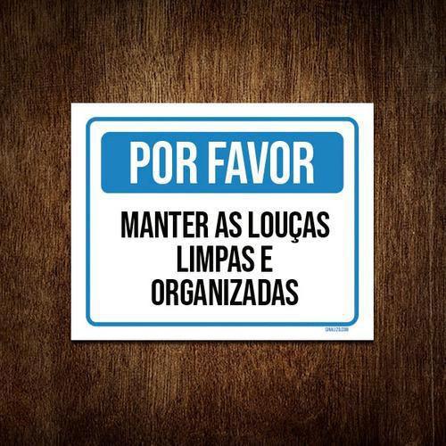 Imagem de Kit 10 Placas Sinalização - Por Favor Manter Louças Limpas