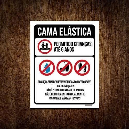 Imagem de Kit 10 Placas Sinalização - Regras Cama Elástica Condomínio