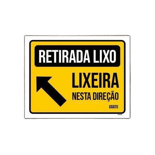 Imagem de Kit 10 Placas Sinalização Retirada Lixeira Nesta Direção