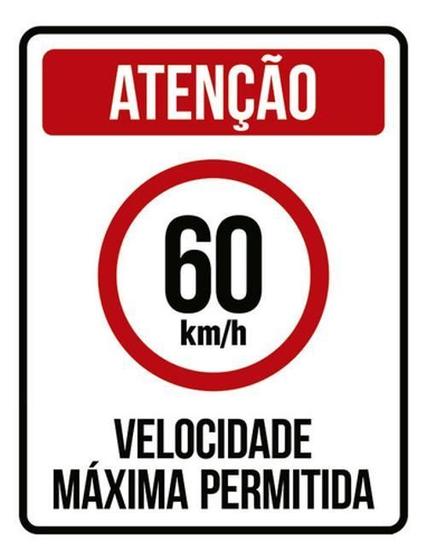 Imagem de Kit 10 Placas Velocidade Máxima 60Km Máximo 36X46