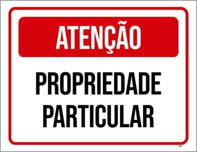 Imagem de Kit 10 Placas Vermelha Propriedade Particular Atenção 36X46