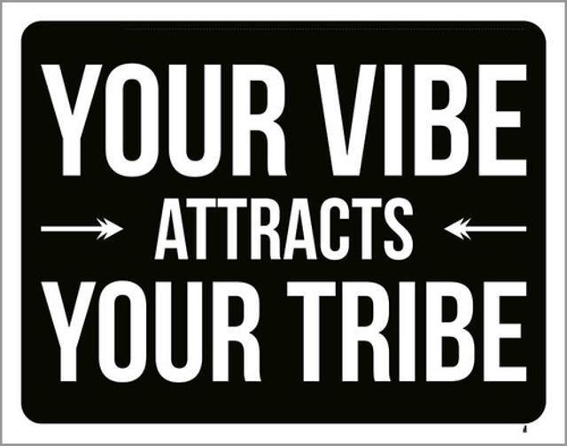 Imagem de Kit 10 Placas Your Vibe Attracts Your Tribe 36X46