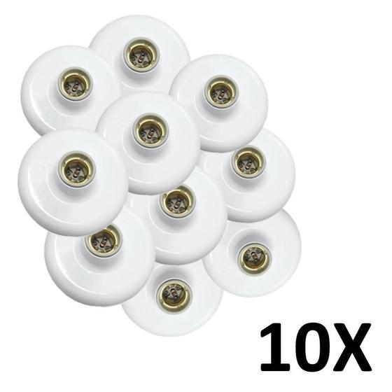 Imagem de Kit 10 Plafonier Plafon Em Soquete De Porcelana 100W