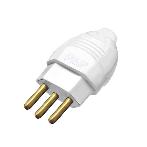 Kit 10 Plugue Pino Macho 2p+t 10A Oco Com Inmetro Bivolt 110V/220V Branco Menor preço em Kit 10 Plugue Pino Macho 2p+t 10A Oco Com Inmetro Bivolt 110V/220V Branco