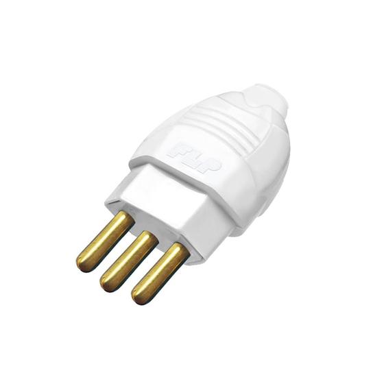 Kit 10 Plugue Pino Macho Com Inmetro Bivolt 110V/220V Branco 2p+t 20A Oco Menor preço em Kit 10 Plugue Pino Macho Com Inmetro Bivolt 110V/220V Branco 2p+t 20A Oco
