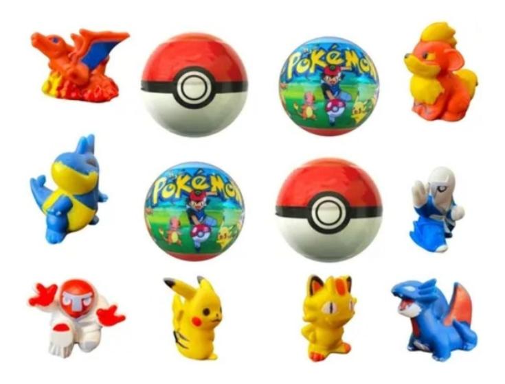 Imagem de Kit 10 Pokebola 5,5cm Com 1 Pokemon Dedoche Sortido Em Cada - CPS