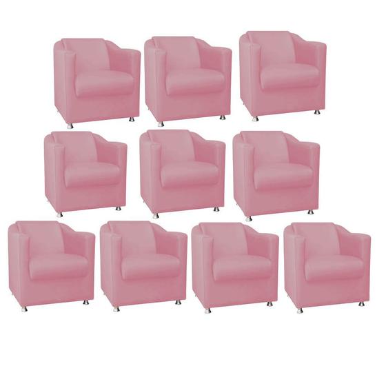 Imagem de Kit 10 Poltrona Cadeira Decorativa Tilla   Para Sala de Estar Recepção Escritório Suede Rose - KDAcanto Móveis