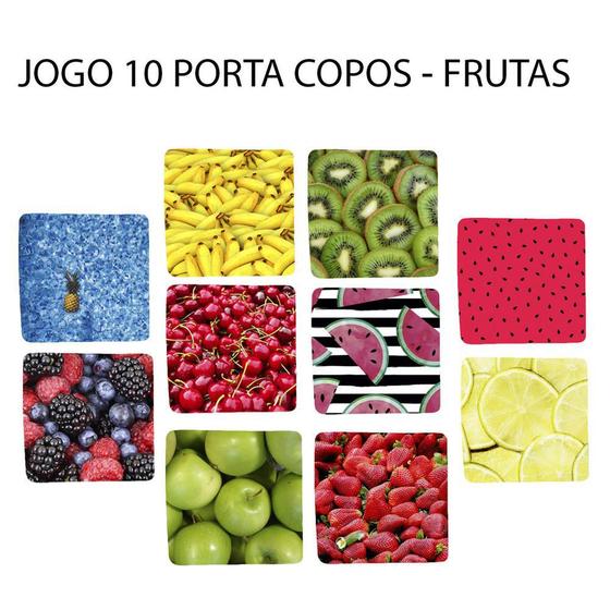 Imagem de Kit 10 Porta Chopp Personalizado Linda Coleção Frutas e Flores Quadrado