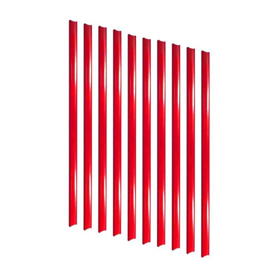 Imagem de KIT - 10 Porta Etiqueta Simples 90cm Vermelho com Acrílico New Plus/Plus - SA Gôndolas