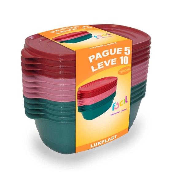 Kit 10 Potes 400 ml Freezer e Micro-Ondas pague 5 leve 10 Menor preço em Kit 10 Potes 400 ml Freezer e Micro-Ondas pague 5 leve 10