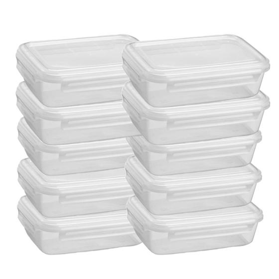 KIT 10 Potes Baixos de Plástico Translúcido Com Travas Laterais de 300Ml cada é boa?