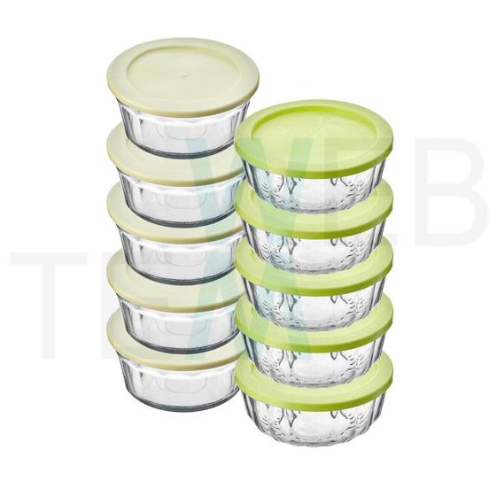 Kit 10 Potes de Vidro com Tampa Tigela 750ml e 600ml Vitazza Menor preço em Kit 10 Potes de Vidro com Tampa Tigela 750ml e 600ml Vitazza