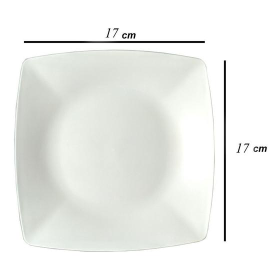 Kit 10 Prato Branco de sobremesa Quadrado E 10 Cumbuca Menor preço em Kit 10 Prato Branco de sobremesa Quadrado E 10 Cumbuca