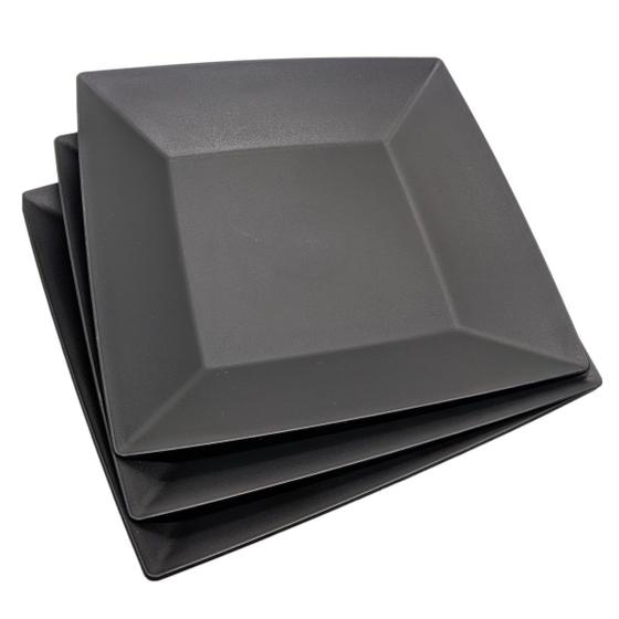 Kit 10 Prato Quadrado Japonês Preto Refeição Restaurante Oferta Menor preço em Kit 10 Prato Quadrado Japonês Preto Refeição Restaurante Oferta