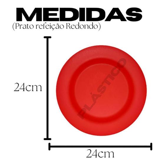 Imagem de Kit 10 Prato Redondo Branco Merenda Refeição Lanche Escola