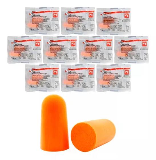 Imagem de Kit 10 Prs Protetor Auricular Plug Espuma Sem Cordão 3m 1100